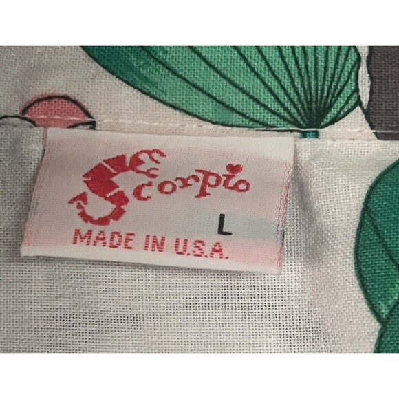 Vintage Scorpio Collection Hawaiin Tropical Short Sleeve Buttton Shirt Large - Picture 4 of 5